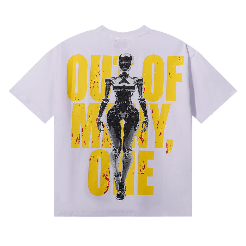 Godspeed T-shirts Technology Robot Printing Cotton Casual Short Sleeve Men and Women