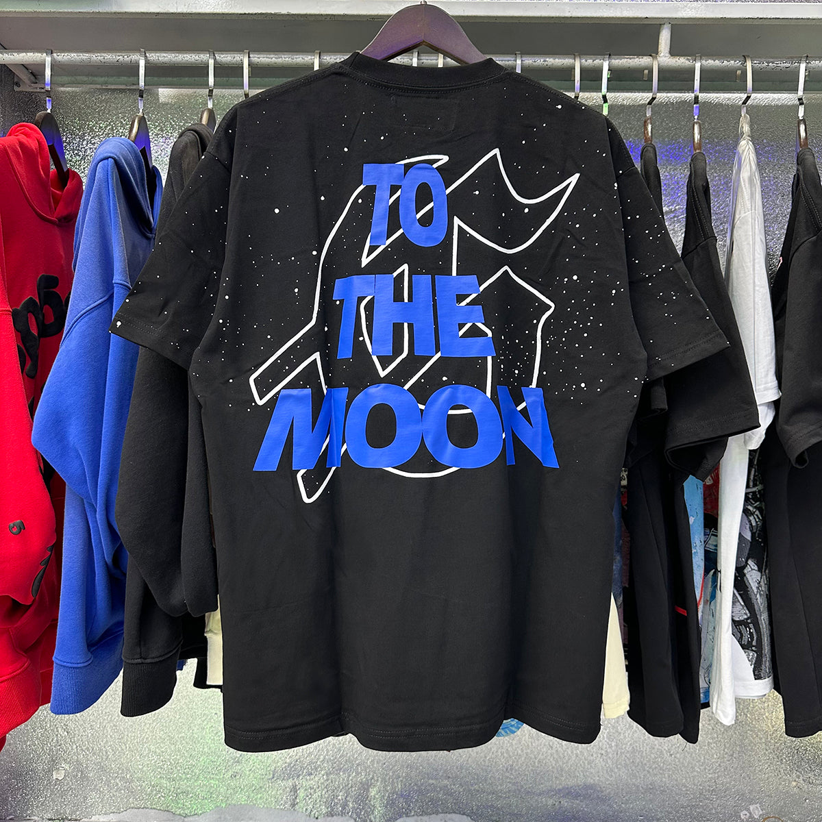 Godspeed T-shirts Space Astronaut Earth Print Cotton Short Sleeve Men and Women